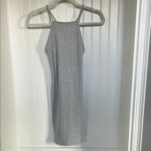 Forever 21 Gray Ribbed Halter Midi Dress